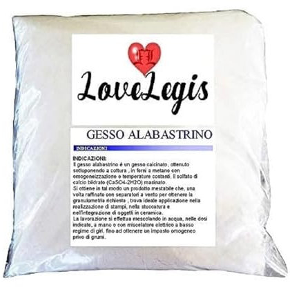 Gesso alabastrino scagliola 1 kg hobby creativi creazione oggetti stampi silicone fai da te artigianato colabile liscio