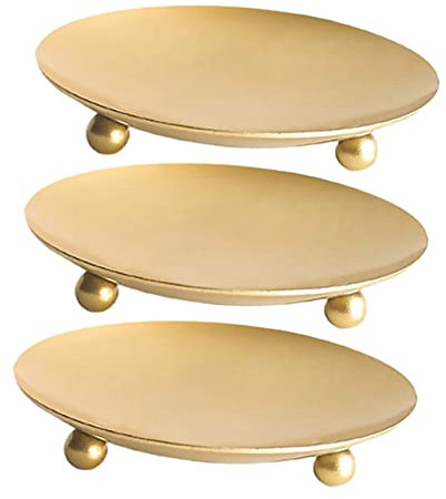 Warmhm 3st Leuchter Bauernkerzenhalter Spitzkerzen Hochzeitskerze Weihnachtsdekorationen Teelicht Schwimmende Kerzen Lampe Im Freien Laterne Tisch Golddekor Golden Schmiedeeisen