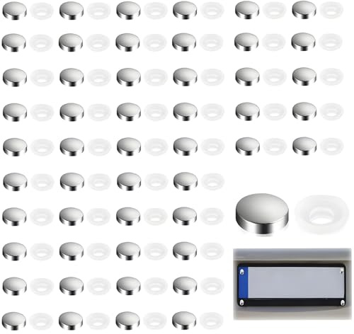 50Pcs Chrome Screw Cover Caps, Snap-On Caps to Conceal Screw Heads for a Clean Look, Aesthetic Upgrade for Furniture, Bathroom & Glass