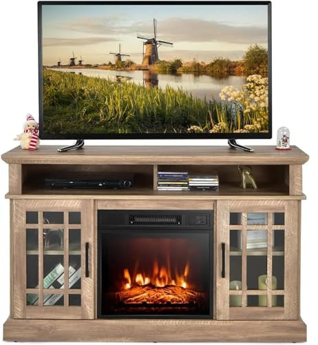 Mueble de TV con Chimenea Soporte de TV for Chimenea eléctrica for televisores, Soporte de TV for Chimenea remota Chimenea eléctrica(A)