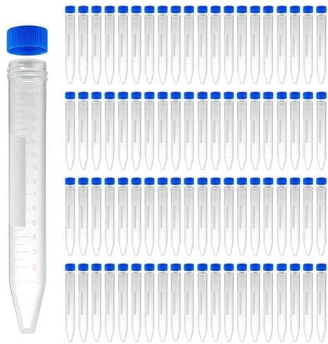 Tuesoa Tubes à Centrifuger Coniques 15 ML, 300 Tubes à Essai StéRiles en Plastique avec Bouchons à Vis, RéCipient en PolypropylèNe