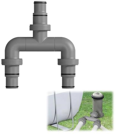 Pool Zubehör - T-Stück Schlauchverbinder, Poolschlauch 38mm Verbinder 2 Wege Mit Gummiringe, Schlauchadapter 32mm T Stück Wasseranschluss, Pool Verlängerung, Anschlussset Poolschläuche