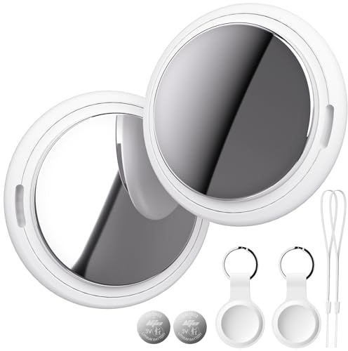 Bnlei Air Tracker Tag Works with Apple Find My (iOS Only) Includes Replaceable Battery, Bluetooth Smart Item Locator Key Finder for Keys, Luggage, Wallet, Car, Bicycle (2-Pack-White)