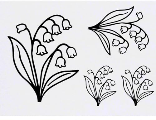 Azeeda 4 x 'Lily of the Valley Flower' Temporary Tattoos (TO00089354) | Mixed-Size Water Resistant Skin Safe Transfers for Parties and Costumes
