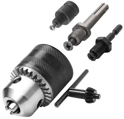PFCFPNMTGV Mandril de taladro 3,0-16 mm, adaptador conversión mandril brocas impacto con vástago hexagonal/enchufe SDS-Plus cuadrado y llave, montaje 1/2-20UNF mandriles(16mm Chuck Only)