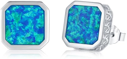 REDSUN Herrörhängen 925 sterlingsilver med blå opal – allergivänliga och nickelfria, för unisex och män