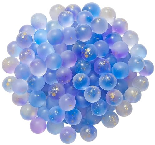 BaiDekun 100 Glas Murmeln, 10 mm Durchmesser, Blaue Murmeln für Spiele und Dekoration, 100 Stück