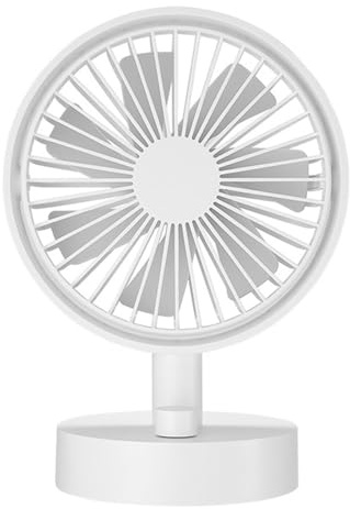 Ventilateur de bureau silencieux, ventilateur de Table à fort flux d'air, ventilateur de bureau Portable pour la maison, le bureau et les voyages, ABS blanc (Tête de secousse de batterie 2000mAh)