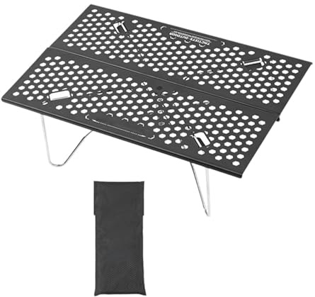 Tragbarer Klapptisch für Outdoor - Metall Anti-Rutsch Platzsparend | Stabile Unterstützung Campingtisch Klappbar | Für Hinterhof Barbecue Bergsteigen Angeln Grillen Innenbereich Outdoor Picknick Roadt