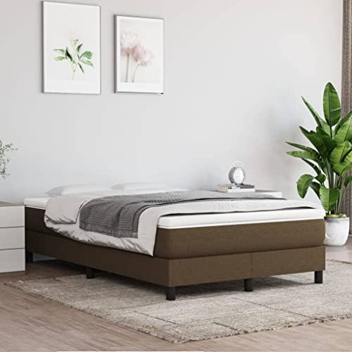 Augerlite Väska fjädermadrass medium mörkbrun 120 x 200 x 20 cm tyg, ventilerande komfortmadrass för vuxna, hållbar fjädermadrass med stötdämpande skum