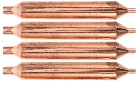 HORIALENCE Filtre de Refroidissement Cuivre 4 Pièces pour Système de Réfrigération et Congélateur, Filtre à Tube Unique, Accessoire d’Entretien Professionnel