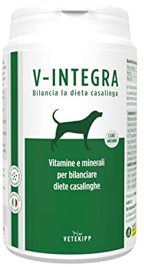 V INTEGRA Perro Anciano 200g, Suplemento Completo Rico en Vitaminas y Minerales para Equilibrar Dieta Casera y Barf, V Integra Vitaminas para Perros, Suplementos para Perros Made in Italy
