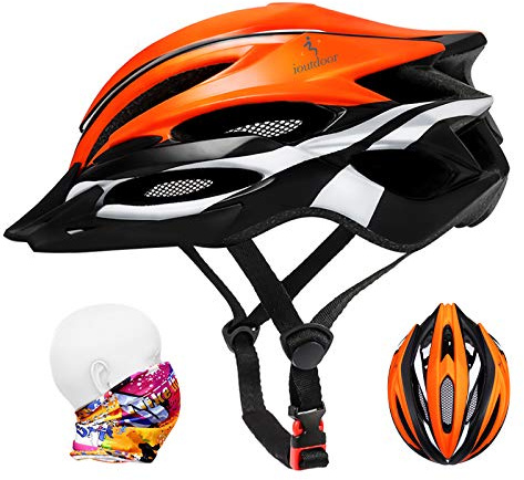 Casque de Vélo VTT Adulte, Casques de Vélo de Vélo Dames, Réglable 56-62 cm, Filet Anti-Insectes, Visière Détachable, Léger 22 évents Casque de Vélo de Montagne et de Route pour Hommes Femmes Filles