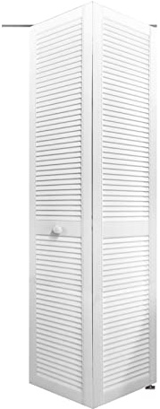 Onlywood Ante per armadio a muro persiana da Interni 81 x 205 cm - Kit porta a libro in Legno verniciato Bianco compreso di binario - Ante armadio a muro fai da te montaggio facile