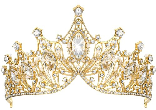 TITIVATE Tiara Crystal Crown Wedding Tiara Bridal Tiara Crystal Rhinestone Tiara Crown Princess Tiara, Crystal, Rhinestone, Alloy,