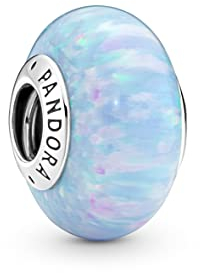 Pandora Moments Charm en argent sterling avec opale créée en laboratoire