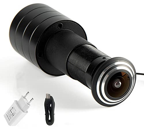 Syuantech - Cámara de videovigilancia (1080p, Gran Angular, 180 Grados, con Apertura de Puerta, Mini Mirilla - WiFi Connect V380 Pro App (Lente Ojo de pez de 1,66 mm)