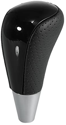 X AUTOHAUX M8x1.25 Car Gear Shift Knob Gear Lever Shifter for Toyota Camry Avalon Yaris 4Runner Tacoma for Lexus ES300 ES330 Black Faux Leather W/Hole