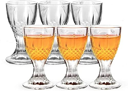 RYUHYF Lot de 6 mini verres à liqueur, verres à vin blanc, verres à tequila, verres en cristal (mini gobelets (14,2 g)