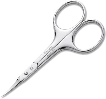 Cuticle Scissors Extra Fine Curved Blade, Extra Slim Scissors for Cuticles | Beard & Nose Hair, Eyelash & Mustache, Manicure Use, Dry Skin Grooming, Professional Grade