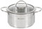Daniks Bonn Pentola Accacio Inox con Coperchio, 2.5 Litri Ø 18 cm | Casseruola Induzione | Scala di Misura | Argento
