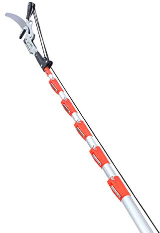 LINZI Telescopic Tree Pruner 8M with 350mm Extra Blade Extendable Long Reach Pole Pruning Saw Tree Loppers for Cutting Trimming High Branches Leaves Shrubs