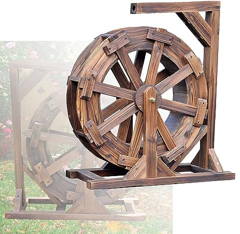 Fuente De Madera Jardín Rueda De Agua, Paisaje Acuático Decorativo Cascada Feng Shui Rueda Estanque Independiente Fuente Bomba De Agua Diseño, Balcón Interior Al Aire Libre ( Size : 50cm(19.7inch) )