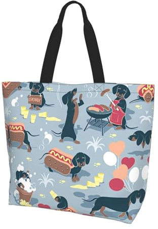 KIROJA Sac à bandoulière en verre pour bouteille de vin rouge pour femme, sac fourre-tout de voyage, sacs d'épicerie, sac de rangement, Hot Dogs and Limonade, Taille unique