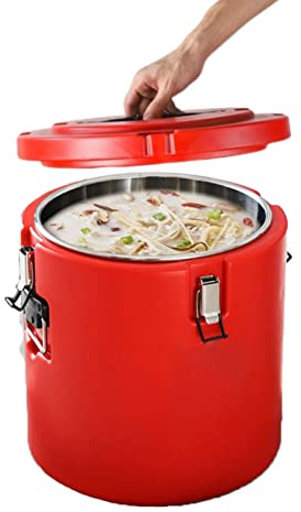 Sac de Transport Isotherme Portable pour Casserole à Soupe - Boîte Chaude et Froide - Grand tonneau Isotherme - Doublure en Acier Inoxydable avec Housse Anti-poussière(15 l)