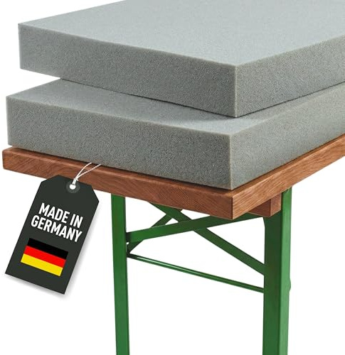 SEEBAUER living® Bierbank-Auflage 2er Set für Festzeltgarnitur, Polster für Biertischgarnitur, Outdoor Sitzpolster für Hussen (180 x 25 x 4,0 cm)