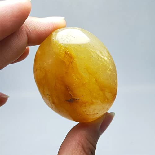 JALYKA Crystal Palm Stone Natural Yellow Quartz Worry StoneCrystal for la ansiedad Estrés Piedra en Forma de Reiki Adecuado for el hogar Piedras Naturales Hogar