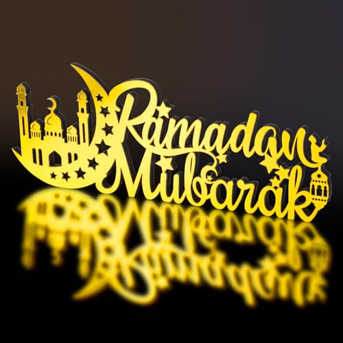 Islamische deko Ramadan Kareem Eid Mubarak Dekoration Ramadan Tischdekoration für Geschenke Holzbuchstabe Ramadan Tischschild