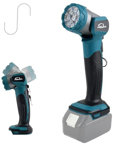 AUTOJARE LED Taschenlampe für Makita 18V Batterie 30W Tragbarer Arbeitsleuchte 3000LM Akku-Lampe für Camping, Autoreparatur, Heimbeleuchtung und Notfall (180° drehbar, kein Akku)