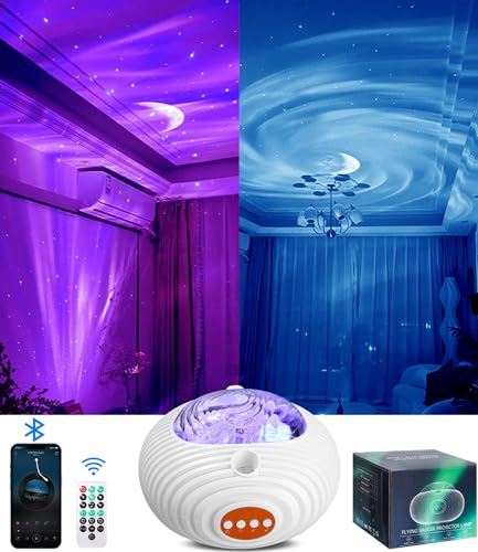 SOBESOBEAU Proyector Estrellas,Galaxia Aurora Proyector de Cielo Estrellado con 14 Efectos de Luz, Luz Nocturna Infantil con Nebulosa con Audio Bluetooth, Home Cinema