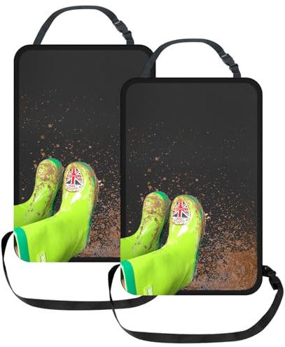 Elitecran 2 Stück Rückenlehnenschutz Auto Kinder, Sitzschutz Rückenlehne Oxford-Stoff, wasserdichte und Pflegeleicht, Rücksitzschoner Sitzschoner Vordersitze Autositz Rückseite