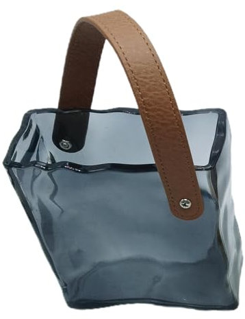 Vaso a forma di borsetta, vaso da borsa, vaso di fiori pieghettato per borsa con maniglia, vaso fresco e carino, vasi da 6,1 x 5,59 pollici per decorazioni da tavola di nozze centri di t