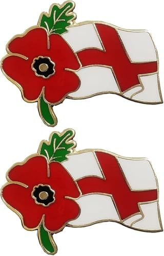 2pcs St George's England Flag Pin Badge Brooch for Remembrance Day Lest We Forget