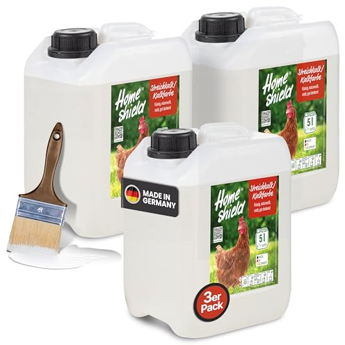 Home Shield Kalkfarbe Hühnerstall flüssig 3 x 5L Kanister, weiß