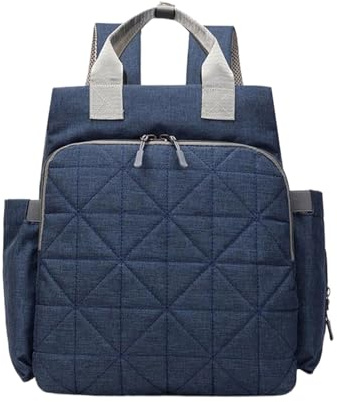 kesurpae Praktischer, multifunktionaler Wickeltaschen Rucksack für vielbeschäftigte Mütter. Multifunktionaler Rucksack mit großer Kapazität aus Segeltuch, Blau