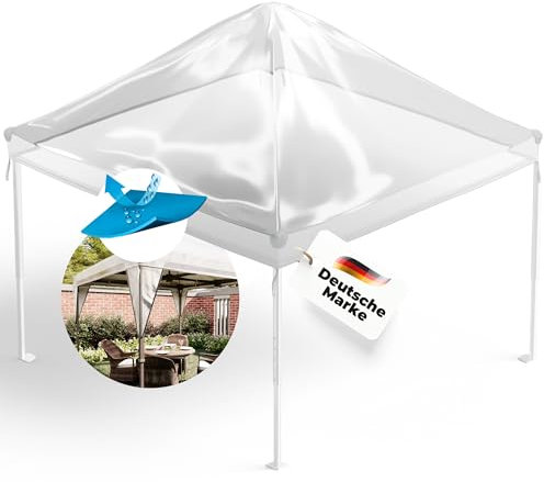 GRAFT Pavillon Abdeckung 3x3m | Schutzhaube für Gartenpavillon | Pavillondach Regenschutz | Gazebo Ersatzbezug | Wasserdicht Transparent | Wasserfeste Pavillon Abdeckplane | Wetterschutz Gartenzelt