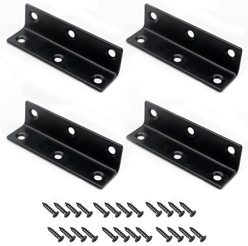 Hörnkodfästen, hörnfästen, L-formade fästen, rätvinkliga fästen, 90 graders vinkelstödfästen (80 x 20 mm)