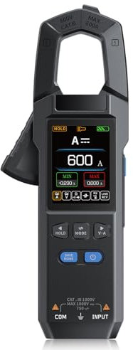 DewinLVD Pinza Amperometrica, Multimetro Digitale 10000 Conti AC DC Voltmetro con Illuminazione LED Misure di Resistenza Capacitanza Tensione Corrente Temperatura Frequenza Diodi