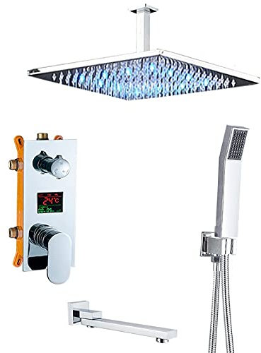 QUEAWOQ Bathroom Rainfall Shower Faucets Set Concealed rome Shower Faucet System Bathtub Shower Mixer Tap Wall Mount,A 8 in Shower Set (B 10 In Shower Set) Octopus feet