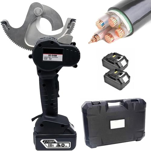 ZenSeFarin Coupe-câble à Cliquet,Coupe Cable électrique sans Fil,18v Pince Coupante Electricien,Coupe Cable électrique Professionnel,pour câble en cuivre Al de 50/65/75/85mm,EC-65M