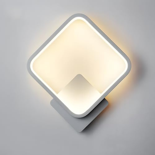 ZTWLEED Aplique Pared Interior LED,14W 1600LM Lampara 3000K/4000K/6000K | Moderna Luz de pared Aluminio para Dormitorio Salon Pasillo Escaleras,Blanco 110-240V
