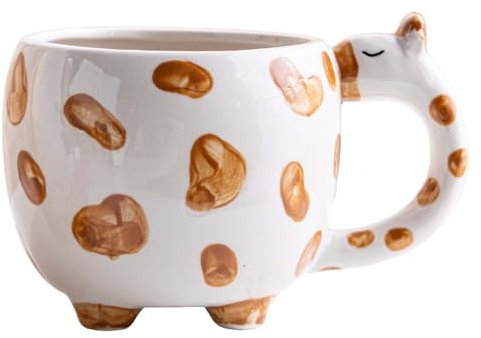 Uqezagpa Taza de cerámica 3D pintada a mano con diseño de animales 3D, elegante taza de cerámica hecha a mano para vasos únicos