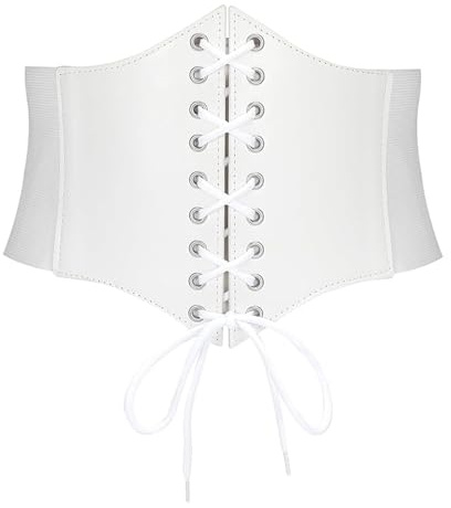 ZesNxj Unterbrust Korsett Damen, Weißes Korsett Mit Verstellbarer Schnürung, Atmung Weiß Für Damen, Elegante Unterbrust Corsage Für Abendmode & Brautoutfits Mittelalterliche Kleidung Zubehör