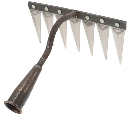 SUPVOX Rastrillo De Dientes Múltiples Pequeño Mango De Rastrillo De Jardín para Herramienta De Jardinería Manual para Césped y Arbustos