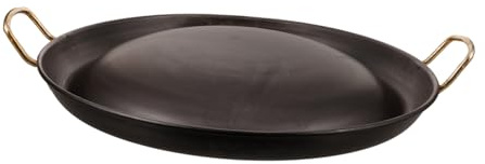 VERDANVERSE Padella in Ferro 36 Cm Doppio Manico Antiscottatura Padella Per Pancake e Tortilla Multifunzionale Per Grigliare e Friggere Uso Domestico e Barbecue All’aperto