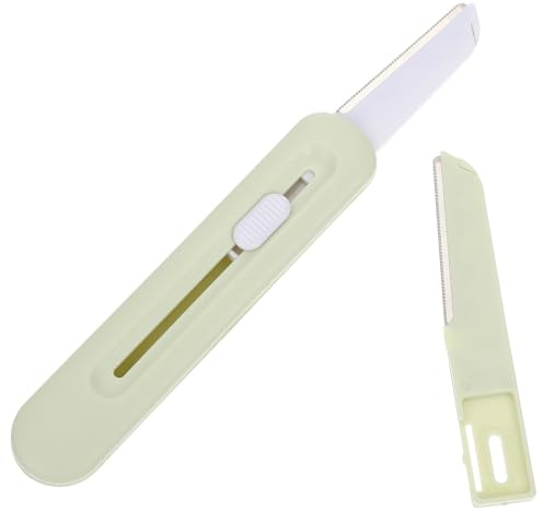 HEALEEP Rasoio Sopracciglia Acciaio Inossidabile con Lama Sostituibile Trimmer Viso e Bikini Donna Manico Ergonomico Antiscivolo Sicuro e Portatile per Rimozione Delicata Peluria